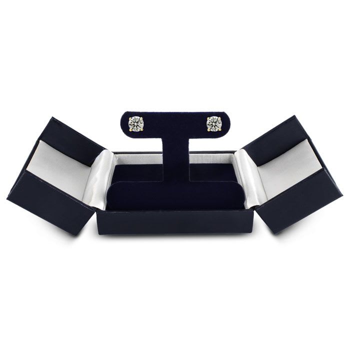 1 1/2 Carat Diamond Stud Earrings in 14 Karat Yellow Gold