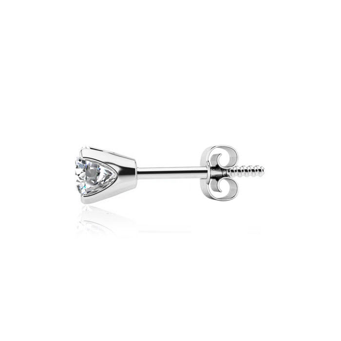 1 1/4 Carat Colorless Diamond Stud Earrings In 14 Karat White Gold