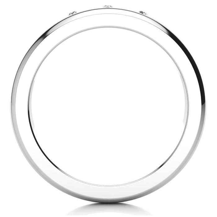 4MM Ladies and Mens .05ct Diamond Band in Titanium, Sizes 3.5 to 13.5