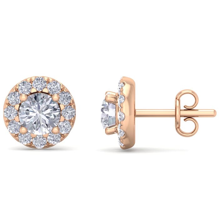 Halo diamond sales earrings 1 ct