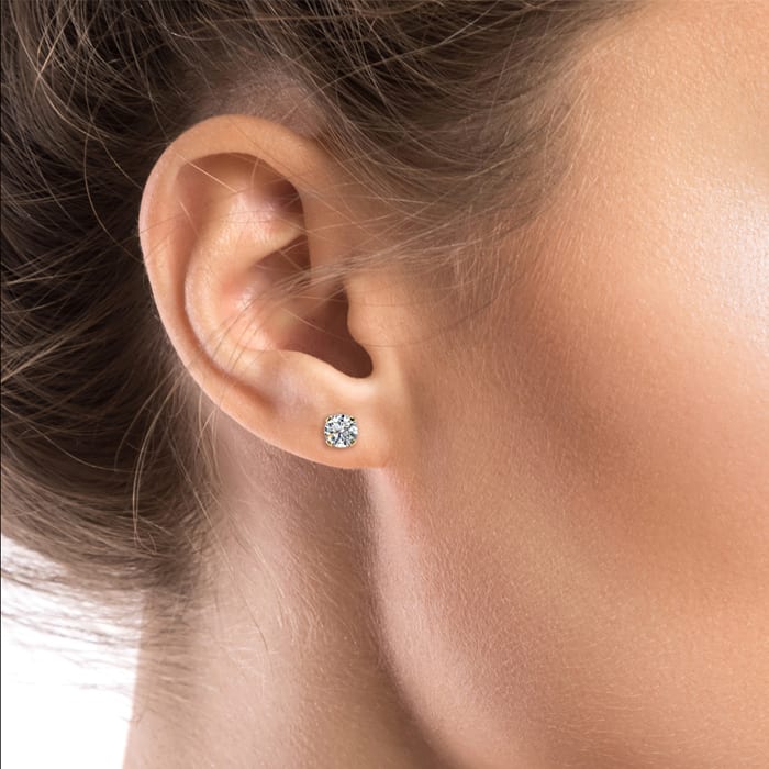 1.30 Carat Colorless Diamond Earrings In 14 Karat Yellow Gold