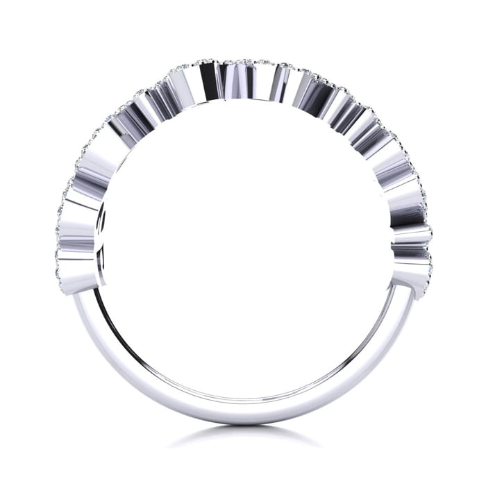 Personalized Diamond Name Ring In 14K White Gold - 8 Letters, 1/2cttw