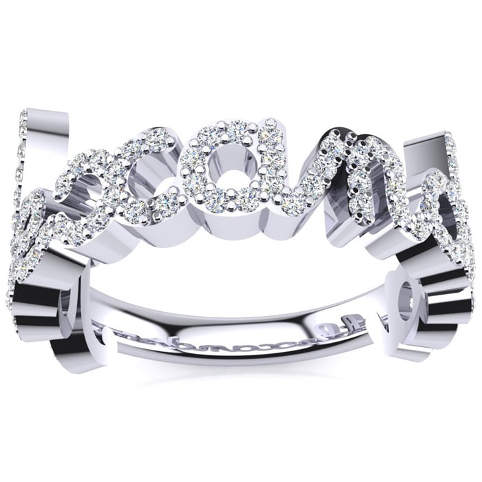 Custom diamond name ring top