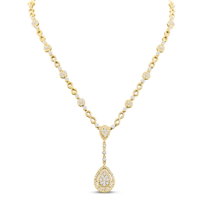 14 Karat Yellow Gold 6.77 Carat Handmade Diamond Necklace. SuperJeweler's Newest Incredible Fine Jewelry Statement Piece