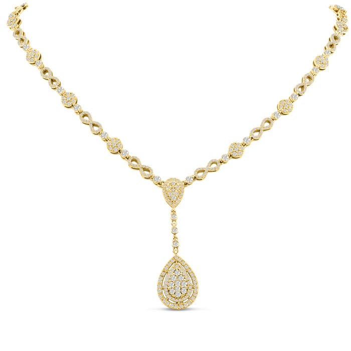 14 Karat Yellow Gold 6.77 Carat Handmade Diamond Necklace. SuperJeweler's Newest Incredible Fine Jewelry Statement Piece