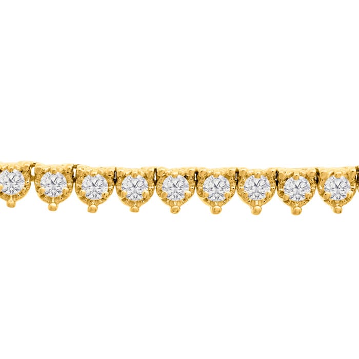 8.33 Carat Diamond Tennis Necklace In 14 Karat Yellow Gold, 17 Inches