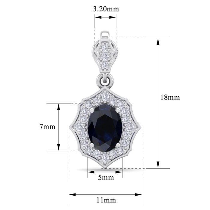 2 1/4 Carat Oval Shape Sapphire and Diamond Dangle Earrings In 14 Karat White Gold