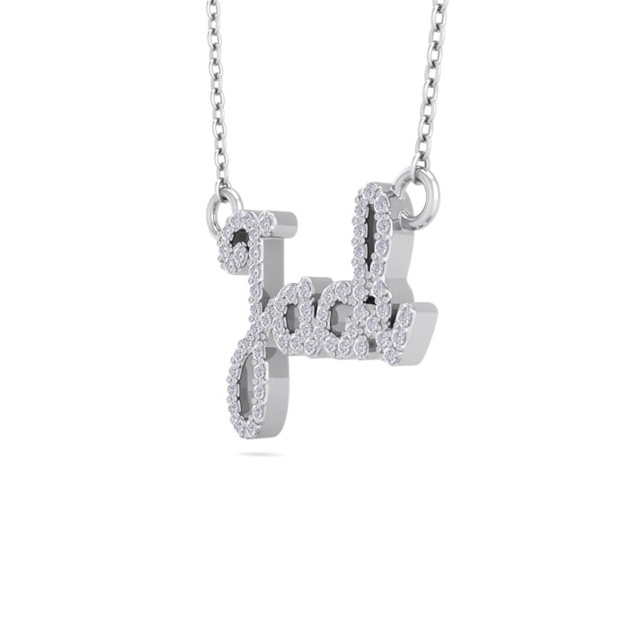 Personalized Diamond Name Necklace In 14K White Gold - 4 Letters, 1/4cttw