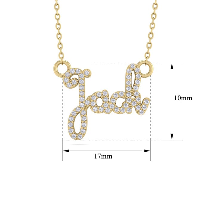Personalized Diamond Name Necklace In 14K Yellow Gold - 4 Letters, 1/4cttw