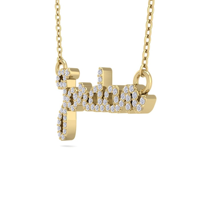 Personalized Diamond Name Necklace In 14K Yellow Gold - 6 Letters, 3/8cttw