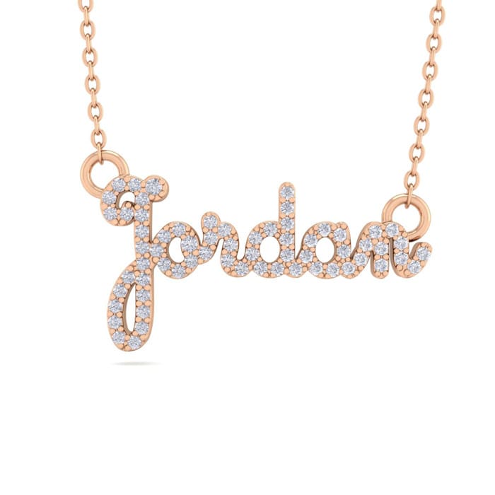 Personalized Diamond Name Necklace Diamond Custom Name Necklace