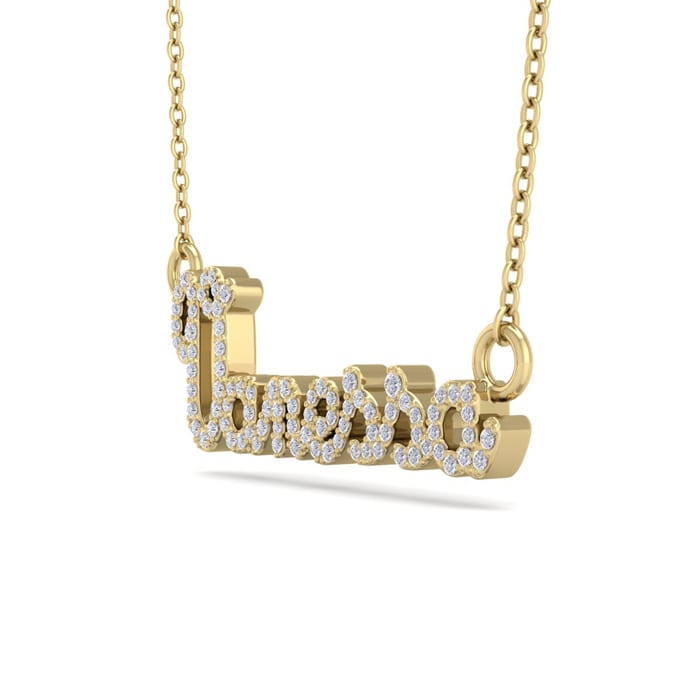 Personalized Diamond Name Necklace In 14K Yellow Gold - 7 Letters, 3/8cttw