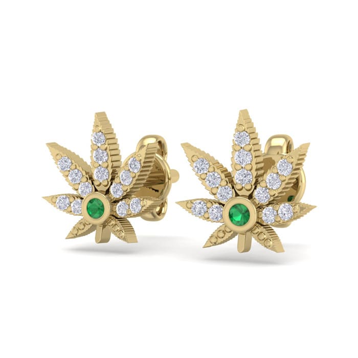 Gold on sale weed earrings