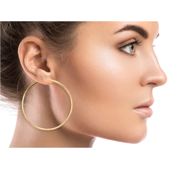 Gold hoops 2 inch Clearance