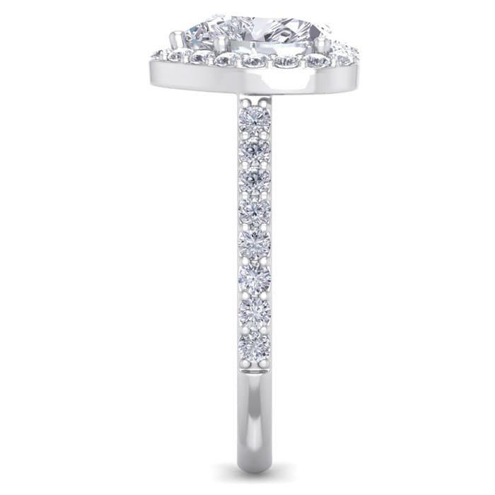 2 1/2 Carat Heart Shape Halo Diamond Engagement Ring In 14 Karat White Gold