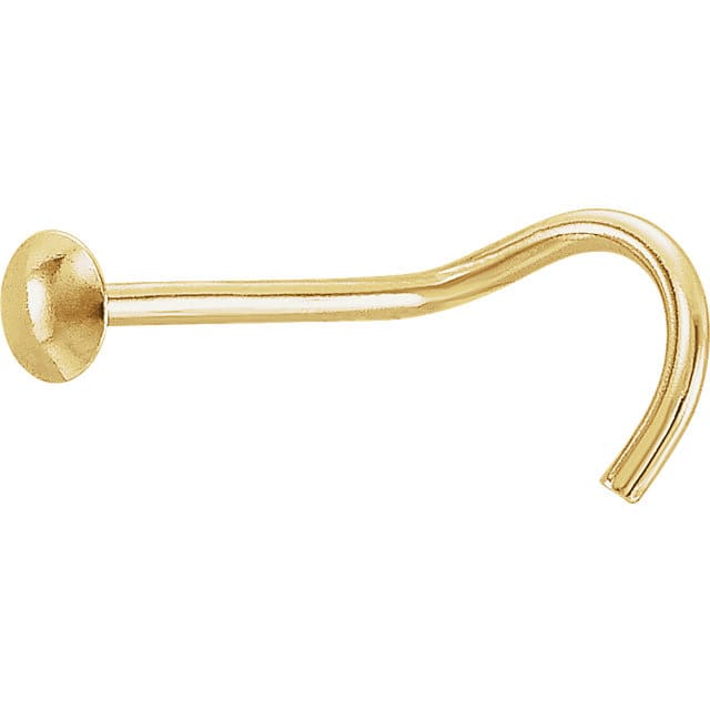 2mm Flat Ball Nose Ring In 14K Yellow Gold