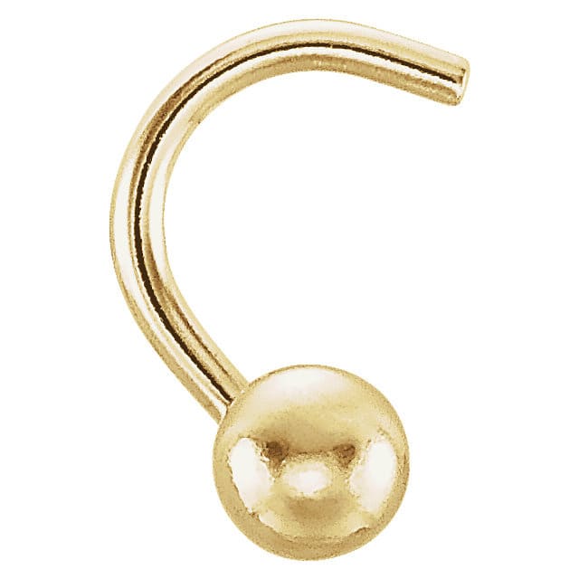 Nose Ring 2mm Round Ball Nose Ring In 14K Yellow Gold SuperJeweler