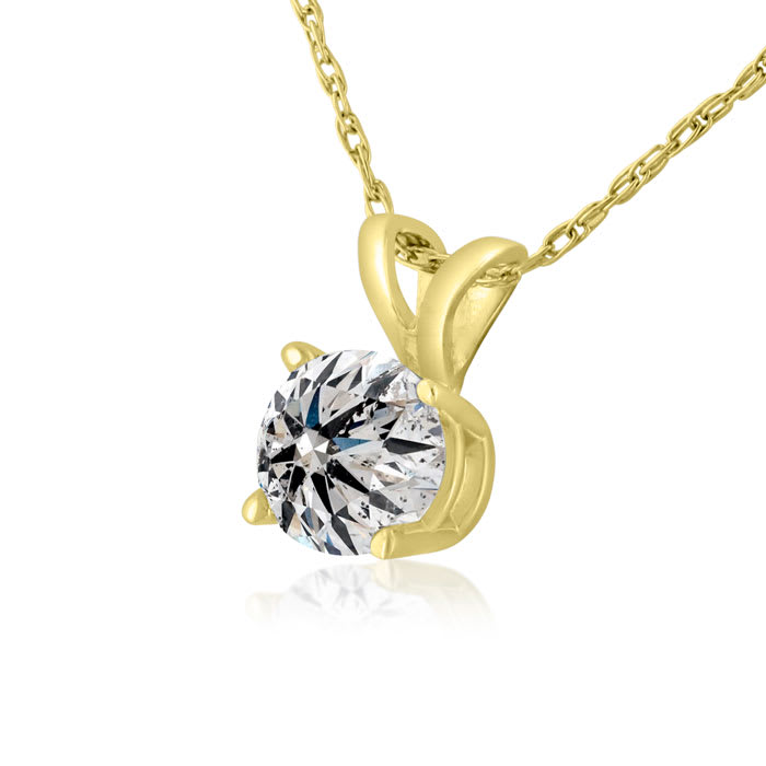 Yellow gold diamond solitaire 2025 pendant
