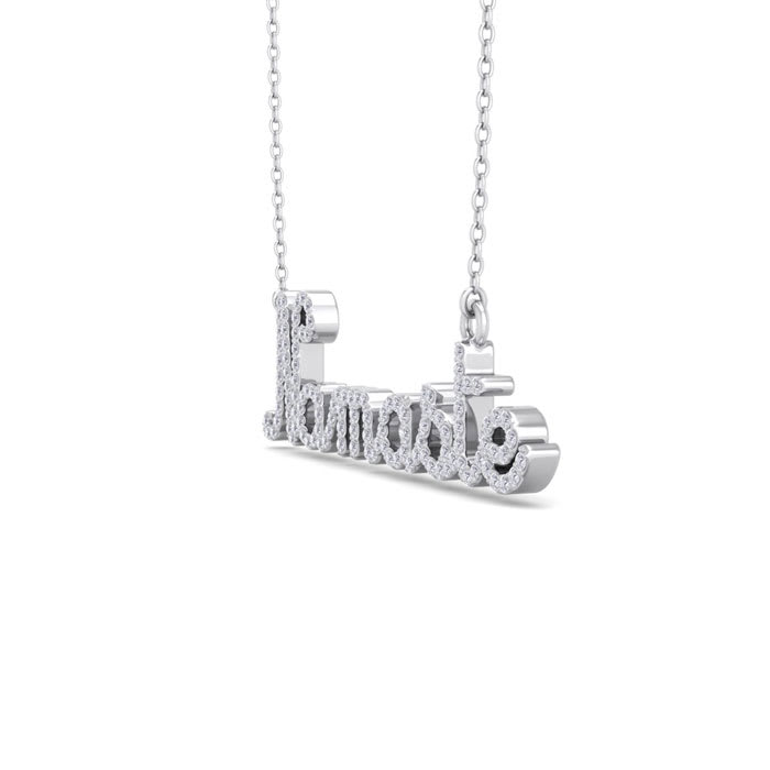 1/2 Carat Diamond Namaste Necklace In 14 Karat White Gold, 16 Inches