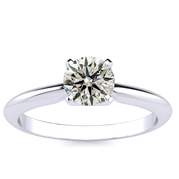 3/4 Carat Colorless Diamond Solitaire Ring in 14K White Gold
