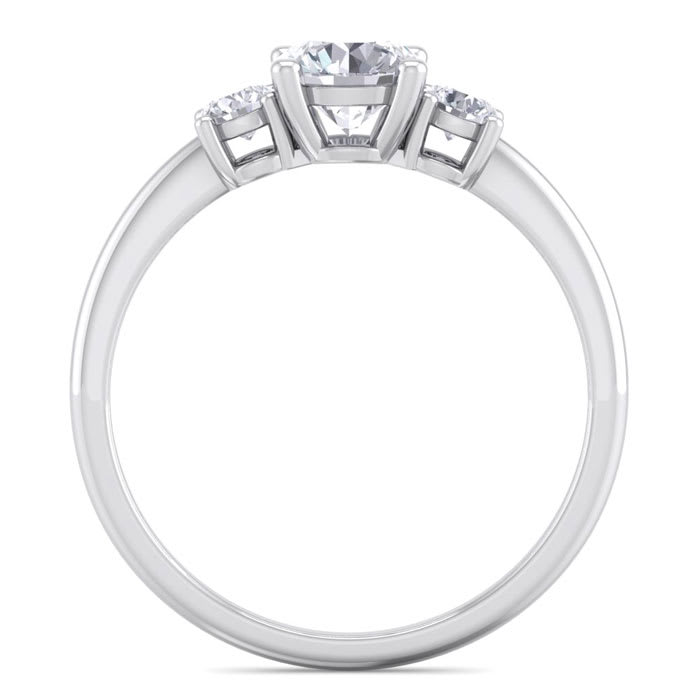 1 Carat Natural Colorless Diamond Ring Featuring a .75 Carat Center Diamond in Solid 14k White Gold