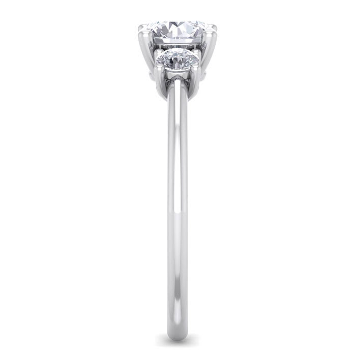 1 Carat Natural Colorless Diamond Ring Featuring a .75 Carat Center Diamond in Solid 14k White Gold