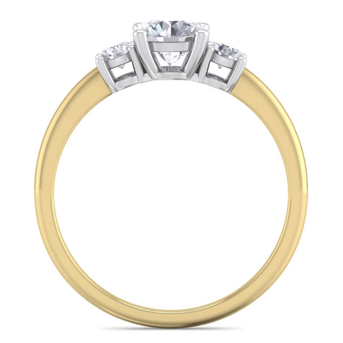 1 Carat Natural Colorless Diamond Ring Featuring a .75 Carat Center Diamond in Solid 14k Yellow Gold