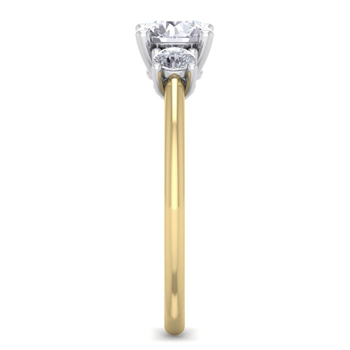 1 Carat Natural Colorless Diamond Ring Featuring a .75 Carat Center Diamond in Solid 14k Yellow Gold