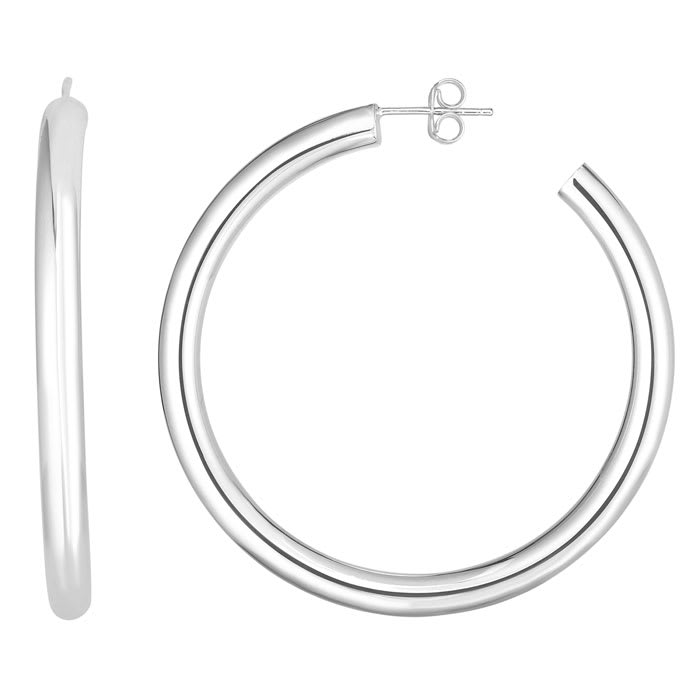 Thick white hoop earrings sale
