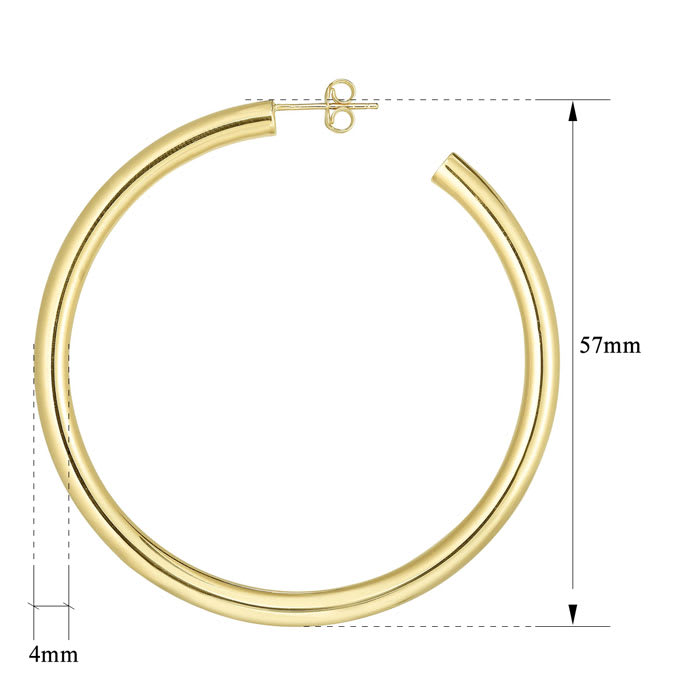 2 inch 14 karat discount gold hoop earrings