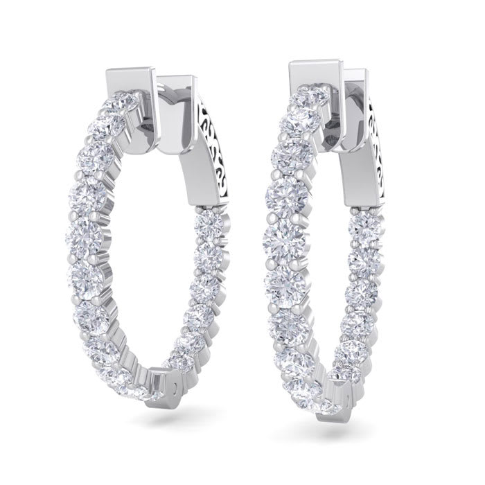 2 inch diamond deals hoops