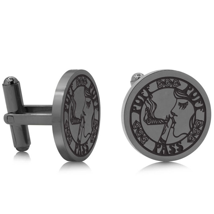 Octavius Puff Puff Pass Cufflinks, Gunmetal