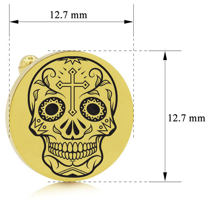 Octavius Skull and Cross Cufflinks, Yellow Gold