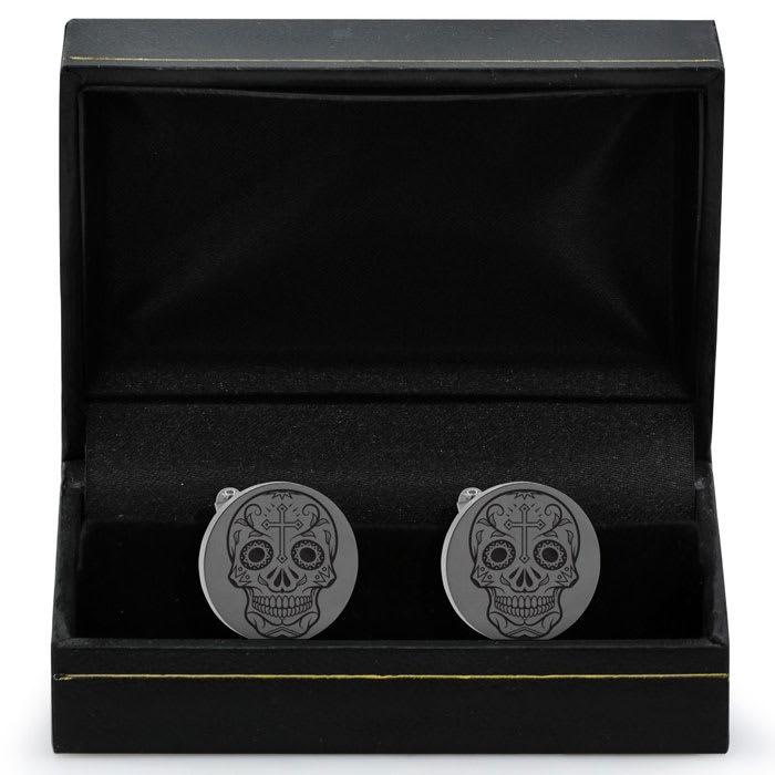 Octavius Skull and Cross Cufflinks, Gunmetal
