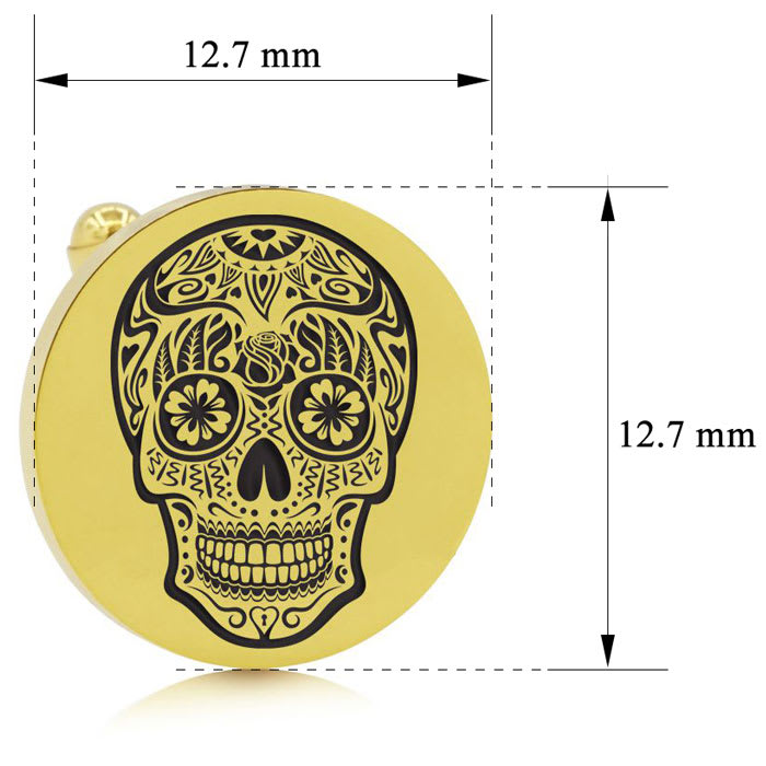 Octavius Skull Cufflinks, Yellow Gold