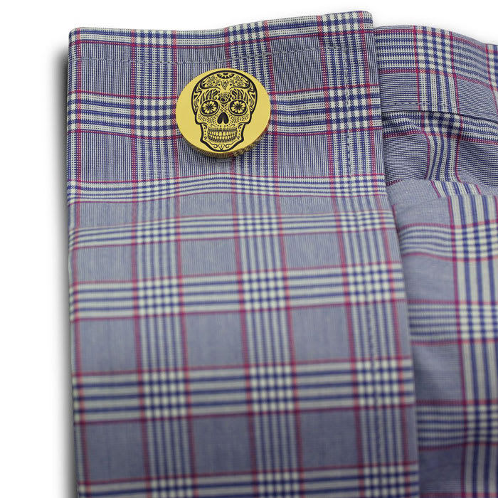 Octavius Skull Cufflinks, Yellow Gold