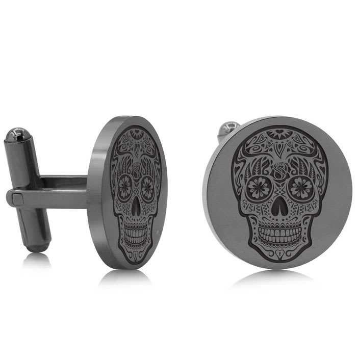 Octavius Skull Cufflinks, Gunmetal
