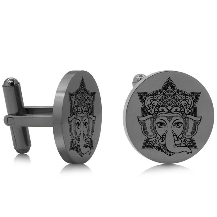 Octavius Ganesha Cufflinks, Gunmetal