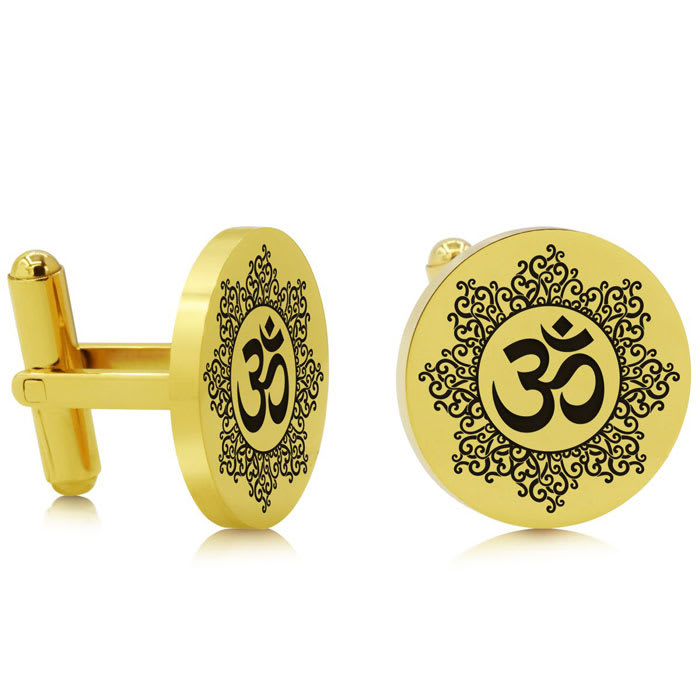 Octavius Om Cufflinks, Yellow Gold