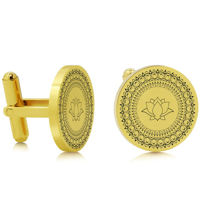 Octavius Chakra Cufflinks, Yellow Gold