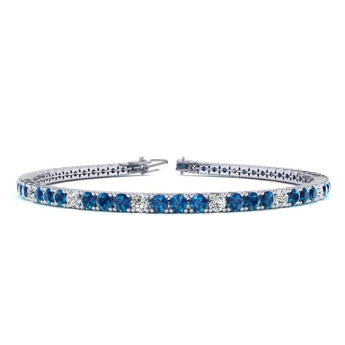 Mens blue diamond bracelet hot sale
