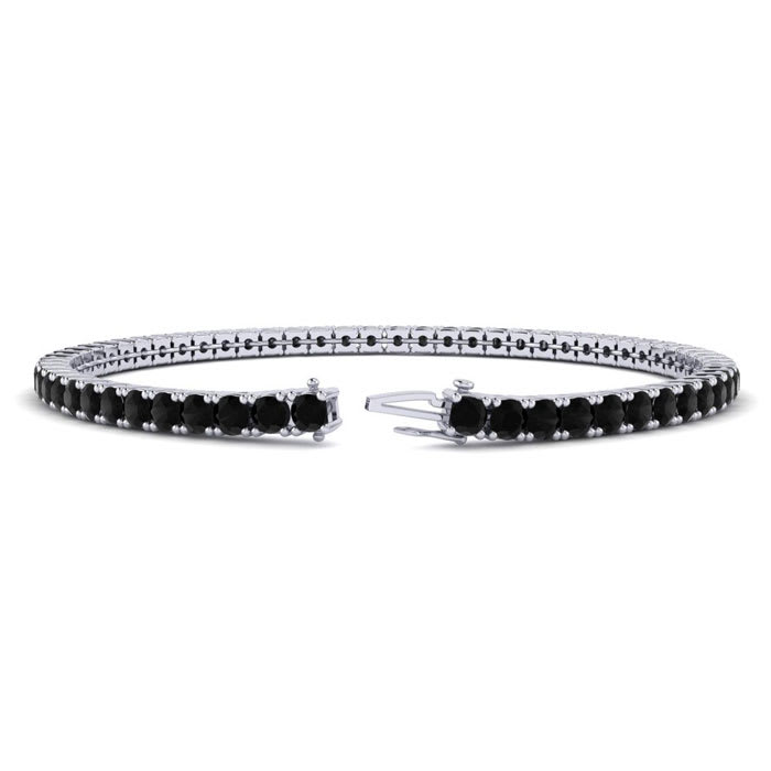 Mens Black Diamond Bracelet 4 1 2 Carat Mens Black Diamond Bracelet In 14 Karat White Gold 8 Inches SuperJeweler