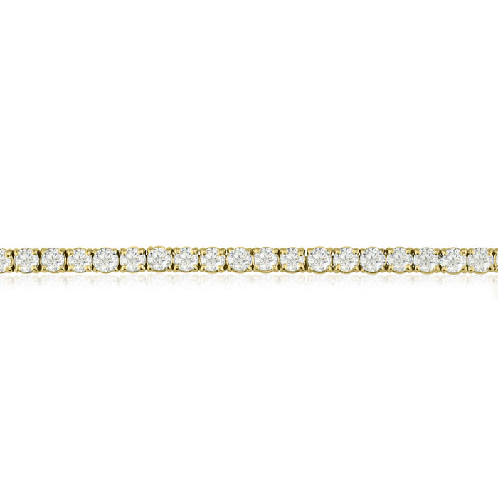 8 1/2 Carat Diamond Mens Tennis Bracelet In 14 Karat Yellow Gold, 8 1/2 Inches