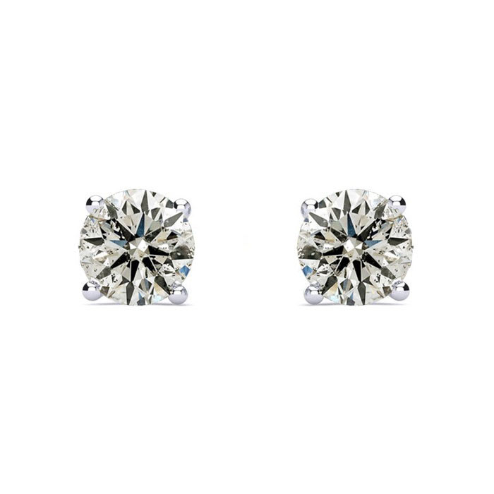1.55 Carat Colorless Diamond Stud Earrings 14 Karat White Gold. Really Amazing Superwhite Diamonds At An Incredible Price!