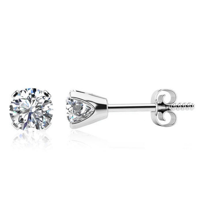 Diamond Stud Earrings  1/3 Carat Colorless Diamond Stud Earrings