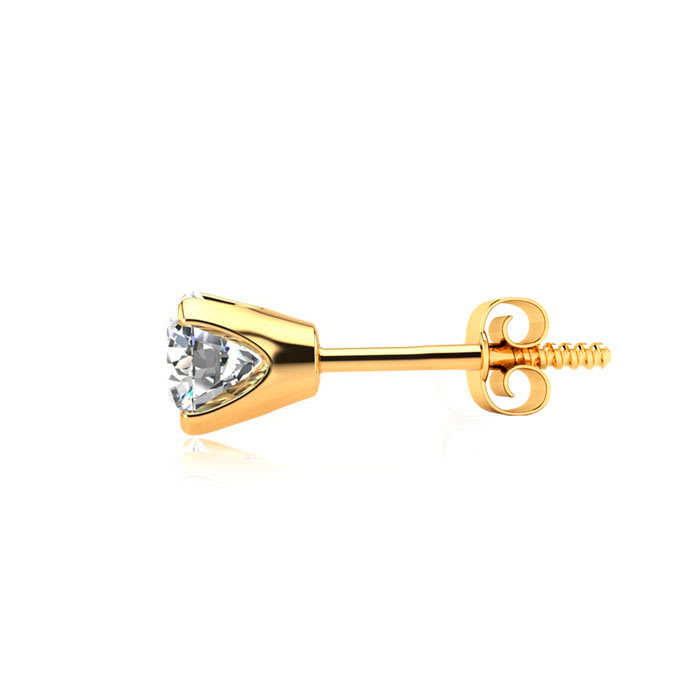 1.30 Carat Colorless Diamond Stud Earrings In 14 Karat Yellow Gold. Incredible Blowout Price! Limited Quantity!