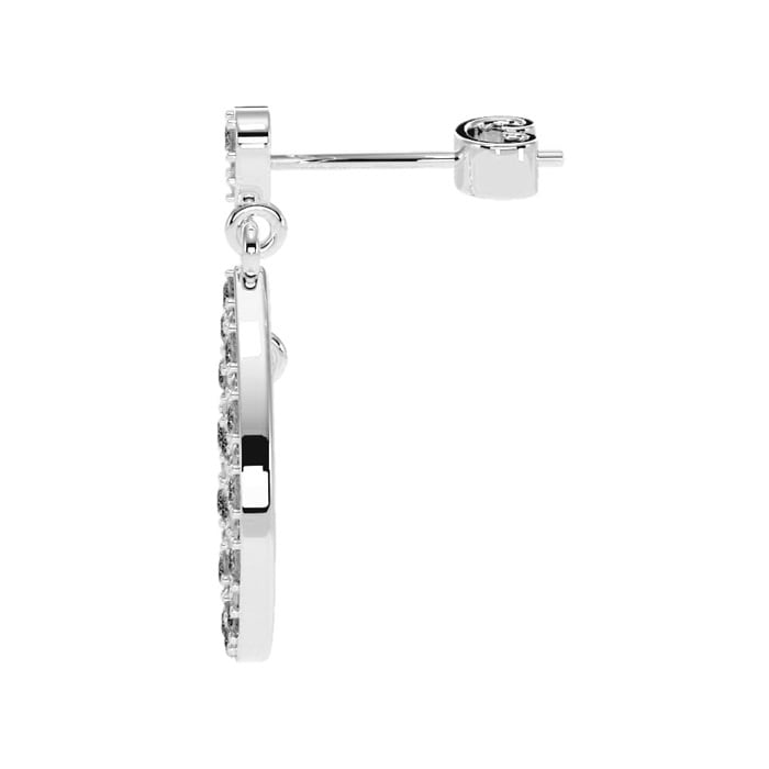 1/2 Carat Natural Rose Cut Diamond Teardrop Earrings, 3/4 Inch. Brand New Limited Edition Style!  Save Now!