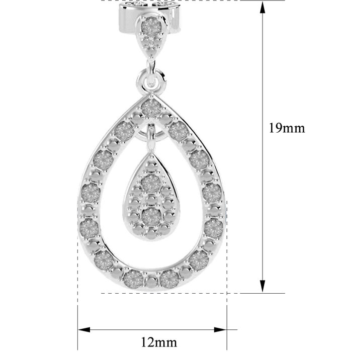 1/2 Carat Natural Rose Cut Diamond Teardrop Earrings, 3/4 Inch. Brand New Limited Edition Style!  Save Now!