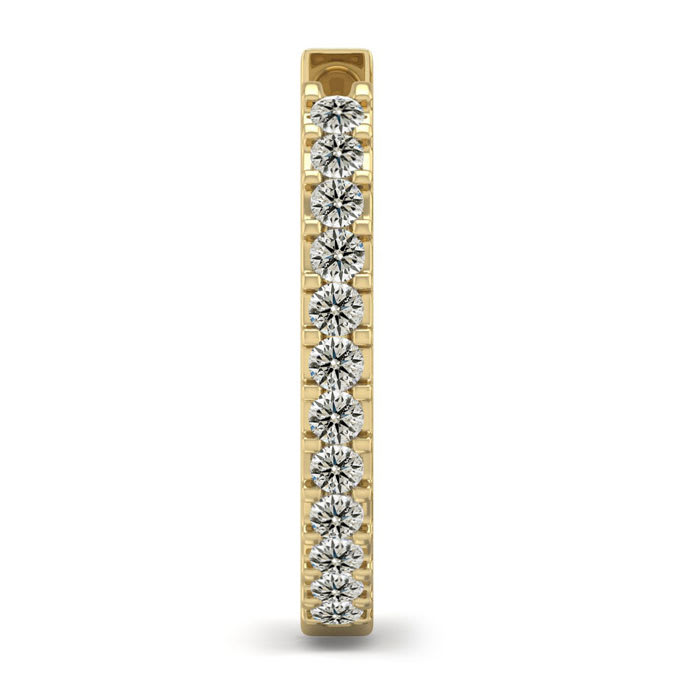 0.06 Carat Diamond Single Mens Hoop Earring In 14 Karat Yellow Gold