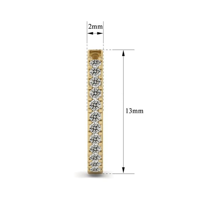 0.06 Carat Diamond Single Mens Hoop Earring In 14 Karat Yellow Gold